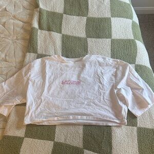 Gymshark White Ribbed Collar Tee